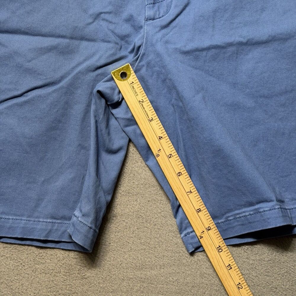 IZOD Saltwater Mens 36 Stretch Chino Shorts Blue Flat Front Casual 9.5 Inseam - Picture 7 of 9